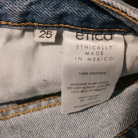 NEW Etica Altin Loose Fit Crop Button-Fly‎ Jeans Ithaca/Lighter Wash Size 25